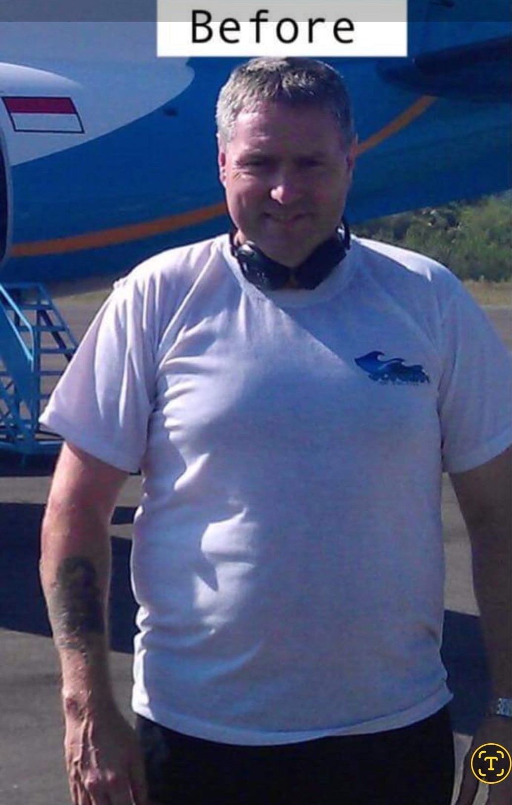 William at 104kg, the day he joined USANA